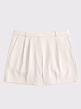 Abercrombie & Fitch A&F Sloane High Rise Tailored Shorts 4.5in - 2 / 26 - Cream